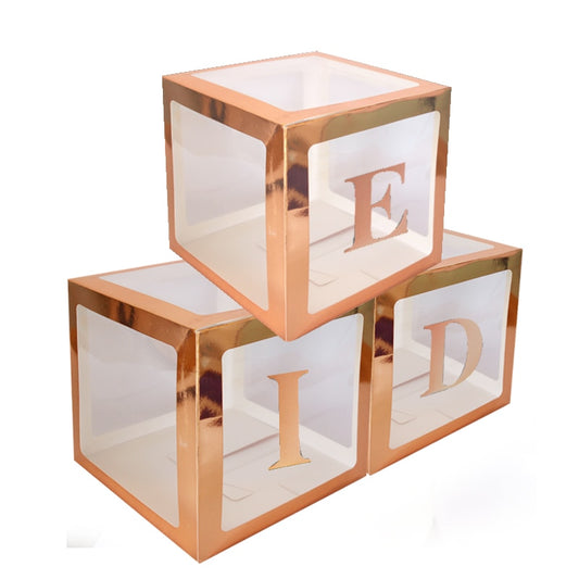 EID mubarak Decor Balloon Box Ramadan Decoration For Home Rose Gold Ballon Decoration Eid al-fitr Kareem Party Supplies