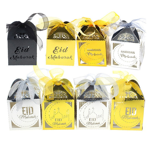 20/30/50 Stk. Eid Mubarak Candy Boxes (verschiedene Größen und Farben)