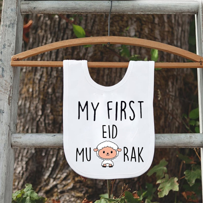My First Eid bib Al-Adha sheep Muslim Islamic Ramadan Mubarak Kareem festival family dinner BBQ baby shower gift Photo props