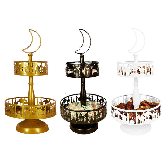 2-stöckige Etagere "Oriental" (gold, weiß oder schwarz)