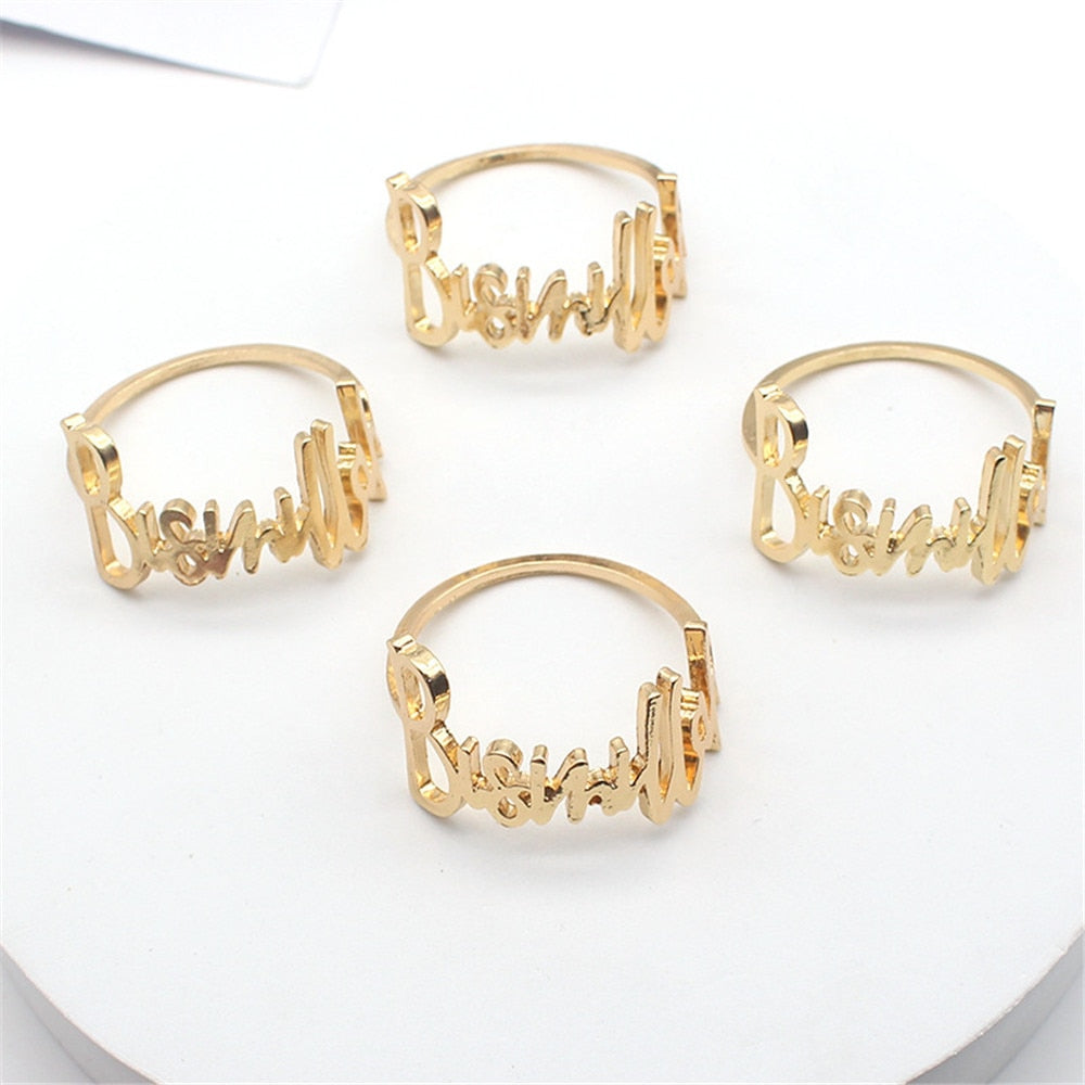 12PCS new letter Bismillah napkin ring hotel western restaurant napkin buckle hotel wedding decoration jewelry spot