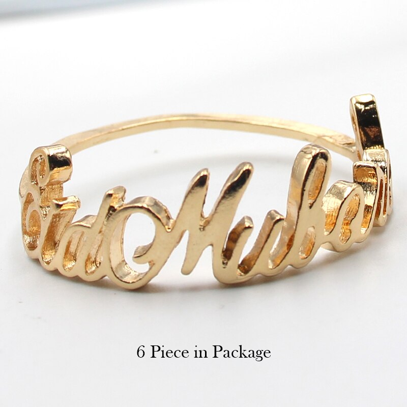 Diy Letter Eid Mubarak Gold Napkin Rings Gold Napkin Ring Holders Buckles for Dining Candlelight Dinner Party of Table