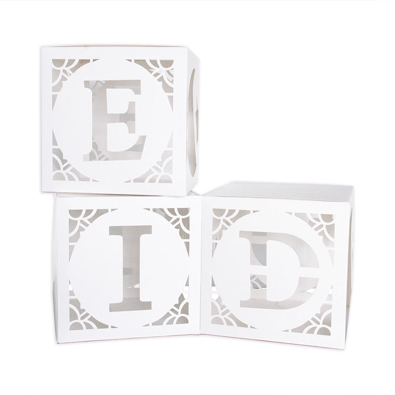 1 Set "EID Letter-Boxen" | 30x30cm | In verschiedenen Farben erhältlich | Raumdekoration Eid | Tischdekoration Eid