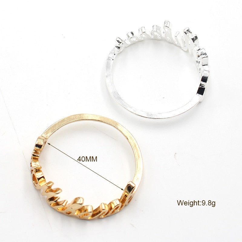 Diy Letter Eid Mubarak Gold Napkin Rings Gold Napkin Ring Holders Buckles for Dining Candlelight Dinner Party of Table