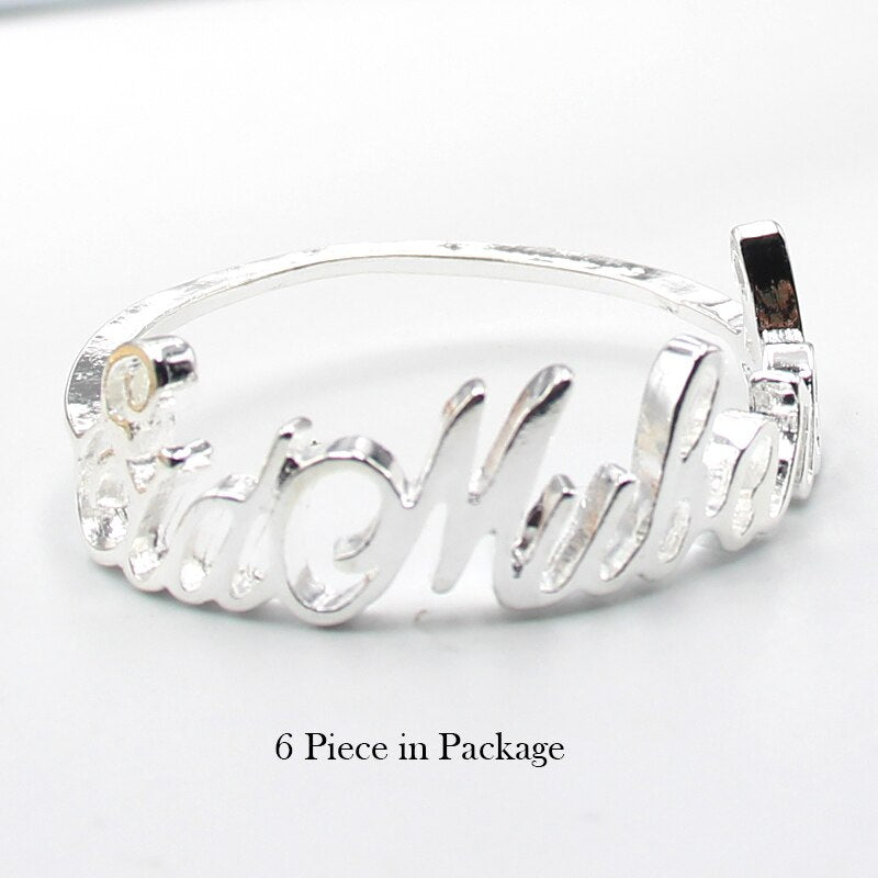 Diy Letter Eid Mubarak Gold Napkin Rings Gold Napkin Ring Holders Buckles for Dining Candlelight Dinner Party of Table