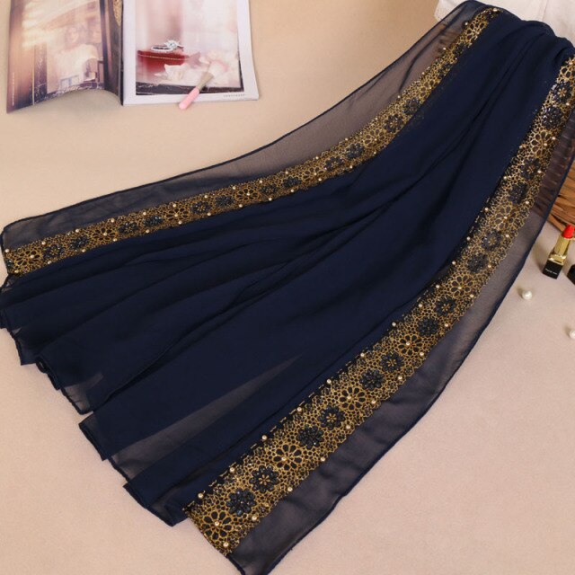 women muslim lace bubble chiffon hijab scarf foulard femme musulman islamic head scarves arab headwear