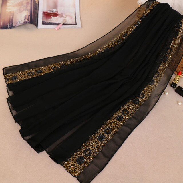 women muslim lace bubble chiffon hijab scarf foulard femme musulman islamic head scarves arab headwear
