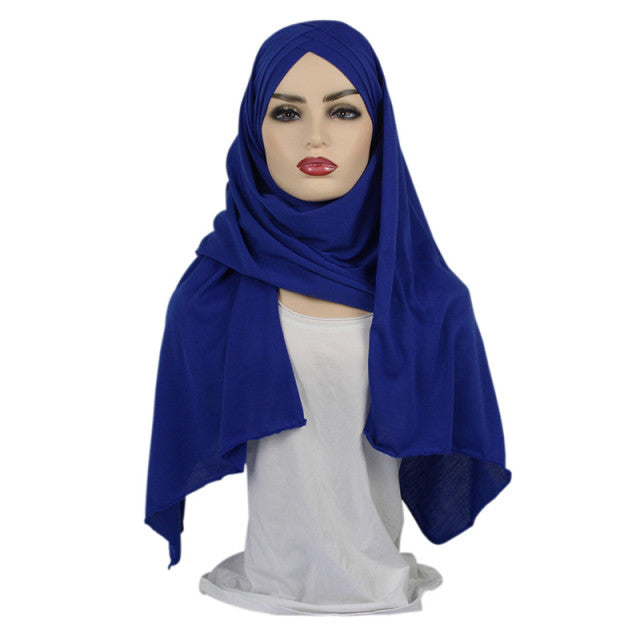 Women plain bubble cotton jersey scarf Head hijab wrap solid instant shawls foulard femme muslim hijabs store ready to wear