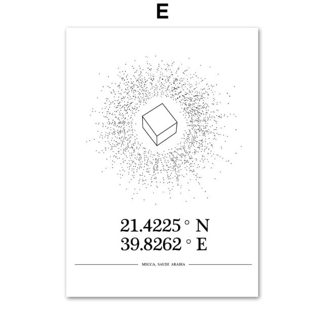 Mecca Mosque Islamic Muslim Landscape Wall Art Canvas Painting Nordic Posters And Prints Wall Pictures For Living Room Decor