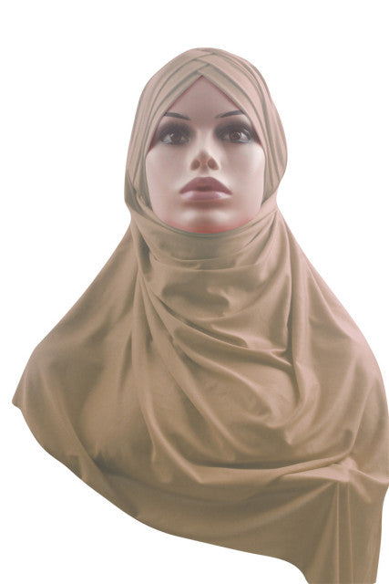 Women plain bubble cotton jersey scarf Head hijab wrap solid instant shawls foulard femme muslim hijabs store ready to wear
