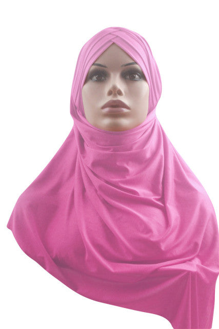 Women plain bubble cotton jersey scarf Head hijab wrap solid instant shawls foulard femme muslim hijabs store ready to wear