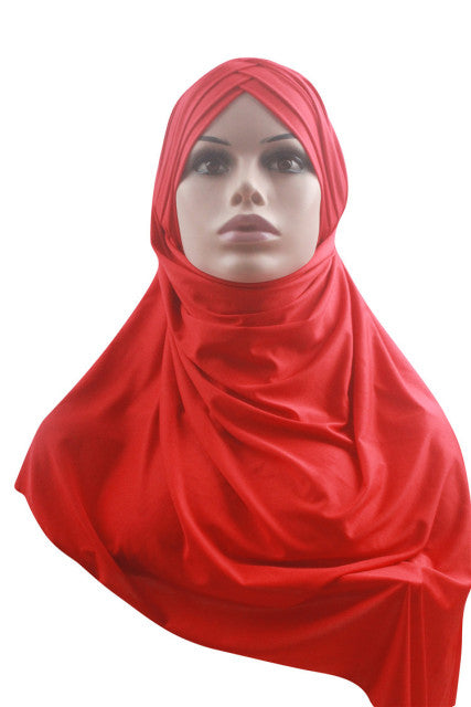 Women plain bubble cotton jersey scarf Head hijab wrap solid instant shawls foulard femme muslim hijabs store ready to wear