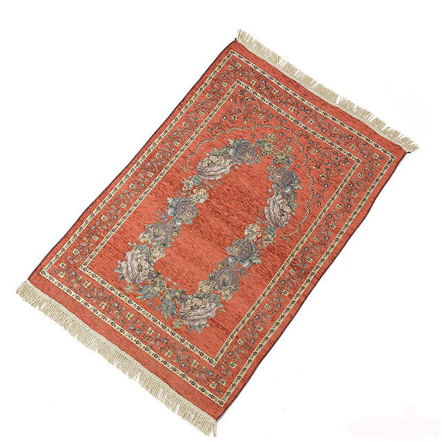 Cotton chenille blanket Muslim prayer carpet Islamic worship Tapestry Decoration Tassel Bedroom living room carpet Rug
