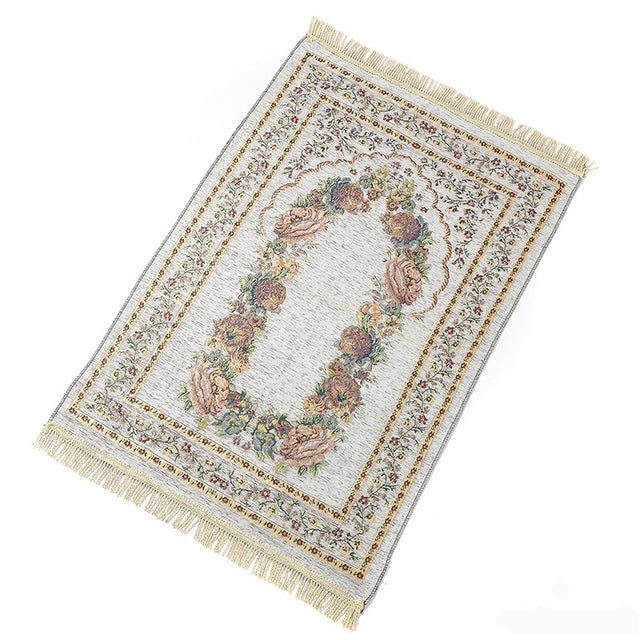 Cotton chenille blanket Muslim prayer carpet Islamic worship Tapestry Decoration Tassel Bedroom living room carpet Rug