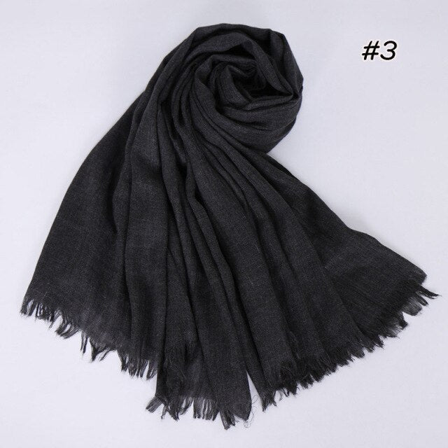 Spring women scarf 190*120cm muslim hijab femme musulman headscarf islamic shawls crinkle solid pashmina hijabs