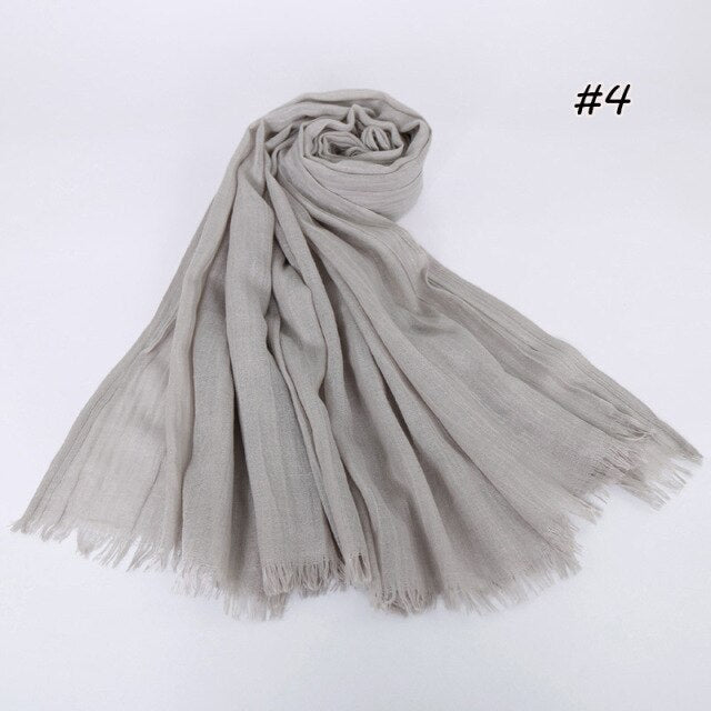 Spring women scarf 190*120cm muslim hijab femme musulman headscarf islamic shawls crinkle solid pashmina hijabs