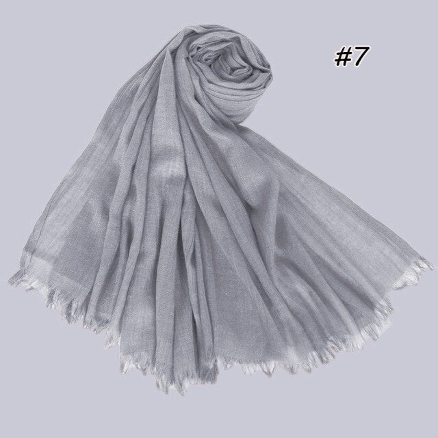 Spring women scarf 190*120cm muslim hijab femme musulman headscarf islamic shawls crinkle solid pashmina hijabs