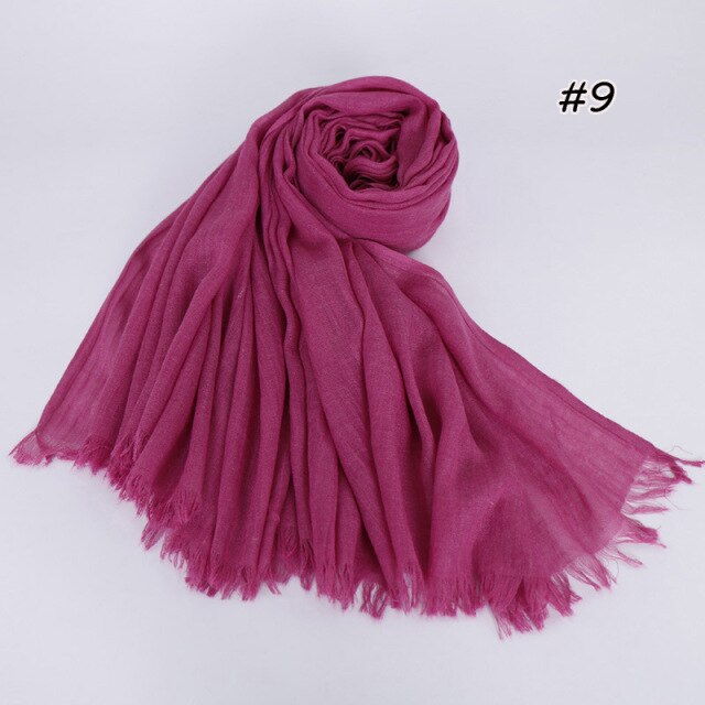Spring women scarf 190*120cm muslim hijab femme musulman headscarf islamic shawls crinkle solid pashmina hijabs