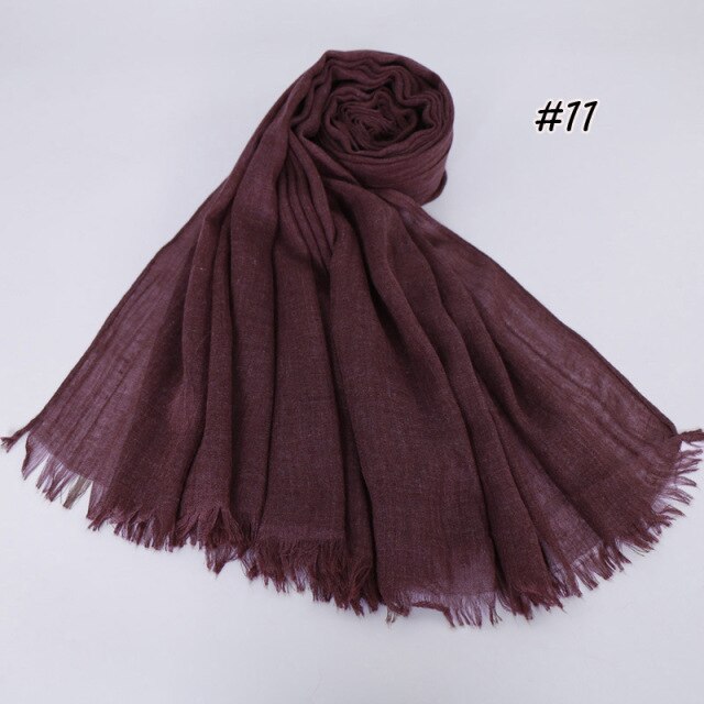 Spring women scarf 190*120cm muslim hijab femme musulman headscarf islamic shawls crinkle solid pashmina hijabs