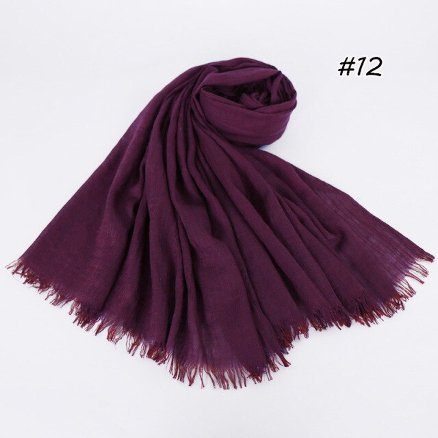 Spring women scarf 190*120cm muslim hijab femme musulman headscarf islamic shawls crinkle solid pashmina hijabs