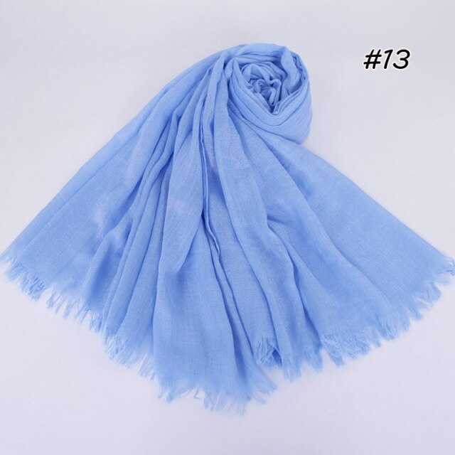 Spring women scarf 190*120cm muslim hijab femme musulman headscarf islamic shawls crinkle solid pashmina hijabs