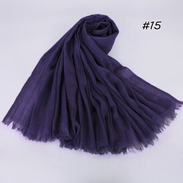 Spring women scarf 190*120cm muslim hijab femme musulman headscarf islamic shawls crinkle solid pashmina hijabs