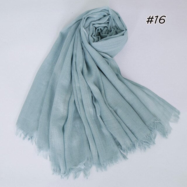 Spring women scarf 190*120cm muslim hijab femme musulman headscarf islamic shawls crinkle solid pashmina hijabs