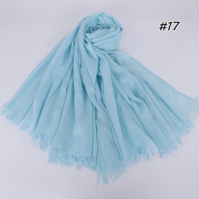 Spring women scarf 190*120cm muslim hijab femme musulman headscarf islamic shawls crinkle solid pashmina hijabs