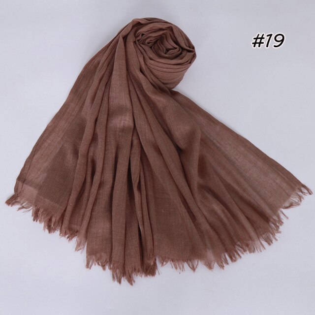 Spring women scarf 190*120cm muslim hijab femme musulman headscarf islamic shawls crinkle solid pashmina hijabs