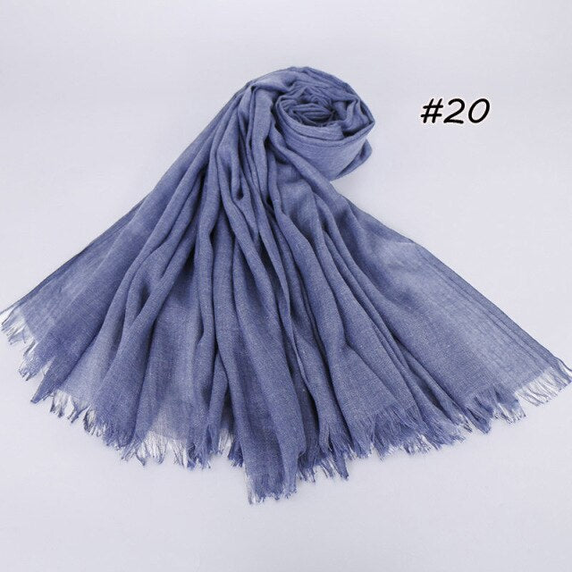 Spring women scarf 190*120cm muslim hijab femme musulman headscarf islamic shawls crinkle solid pashmina hijabs