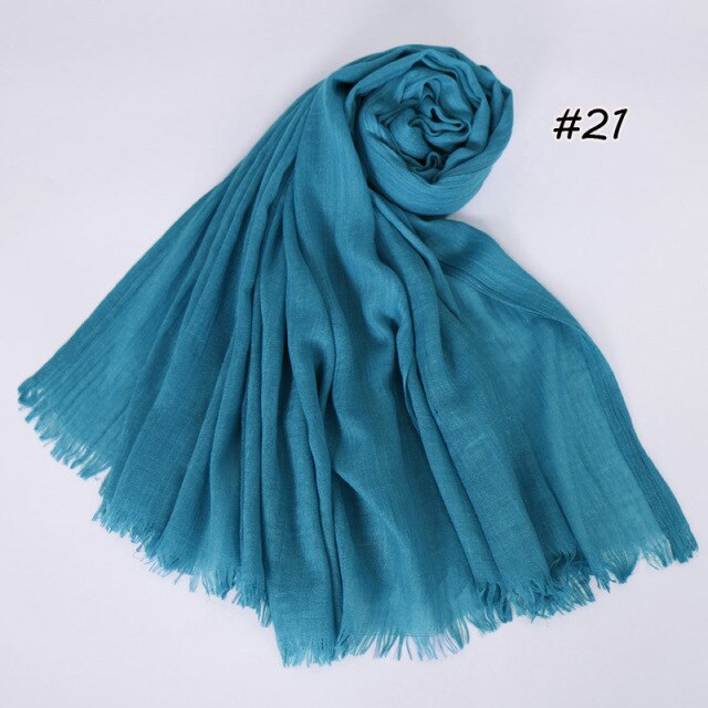 Spring women scarf 190*120cm muslim hijab femme musulman headscarf islamic shawls crinkle solid pashmina hijabs