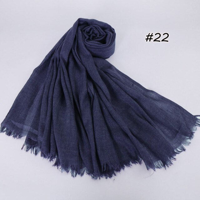Spring women scarf 190*120cm muslim hijab femme musulman headscarf islamic shawls crinkle solid pashmina hijabs