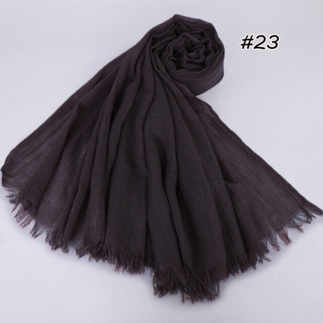 Spring women scarf 190*120cm muslim hijab femme musulman headscarf islamic shawls crinkle solid pashmina hijabs