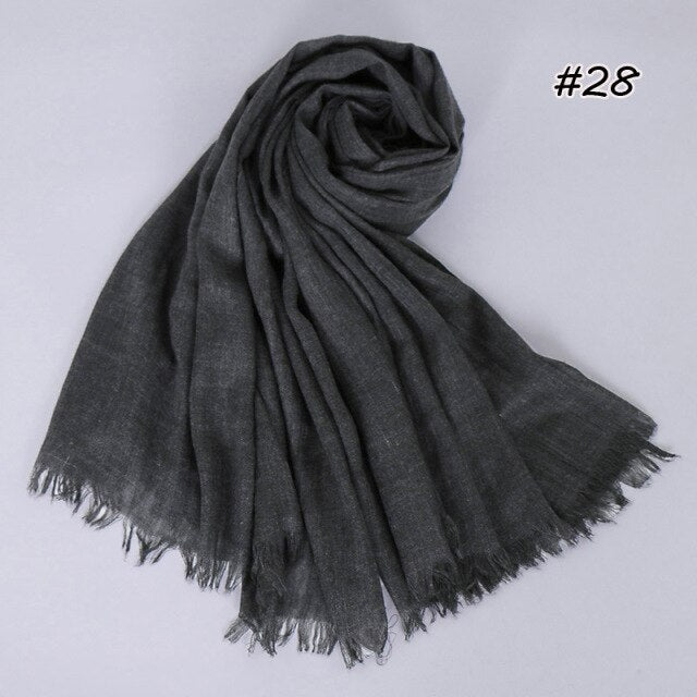 Spring women scarf 190*120cm muslim hijab femme musulman headscarf islamic shawls crinkle solid pashmina hijabs