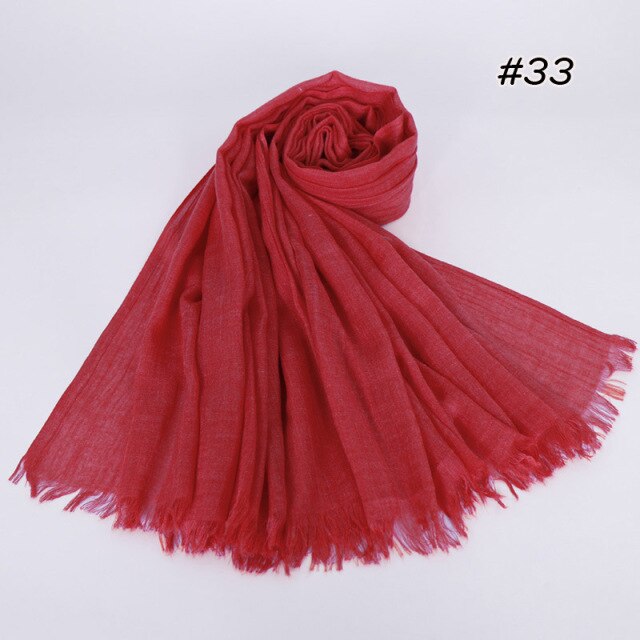 Spring women scarf 190*120cm muslim hijab femme musulman headscarf islamic shawls crinkle solid pashmina hijabs