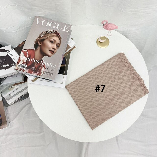 Ribbed Jersey Hijab Women Scarves Headwear For Women Muslim Shawls Headscarf Black Hijab Jersey Islam Muslim Fashion Scarf 2021