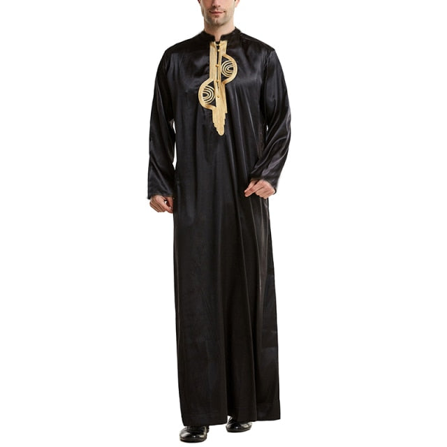 Men Muslim Islamic Kaftan Arabic Embroidery Long Sleeve Stand Collar Robes Vintage Dubai Caftan Men Jubba Thobe S-5XL INCERUN
