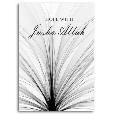 Nordic Black and White Islamic Wall Art Canvas Gifts Poster and Prints Alhamdulillah Print Paintings for Living Room Home Decor