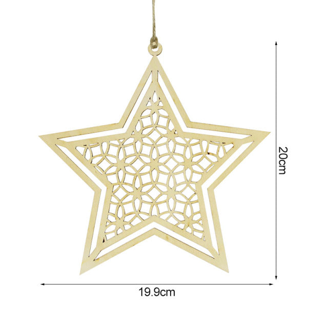 3Pcs Wooden Eid Mubarak Hanging Pendant Ornament Ramadan Kareem Gift Islam Muslim Home Table Decoration DIY Craft Party Supplies