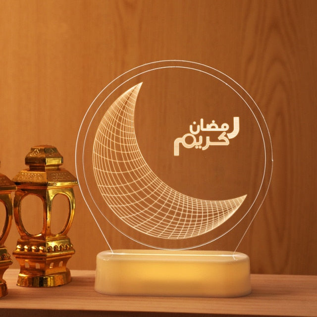 Eid Mubarak Moon Night light Islam Ramadan Decoration Islamic Muslim Party Decor For Home Ramadan Eid Adha Decor Eid Gifts