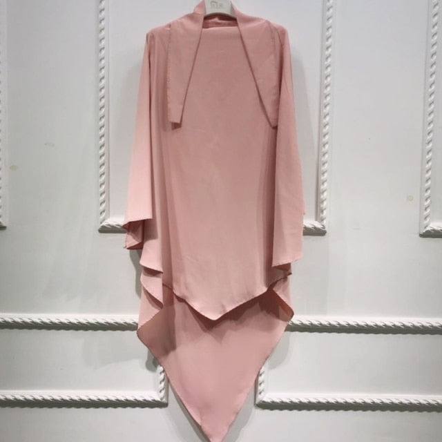 Eid Prayer Garment Long Khimar Islamic Women Hijab Sleeveless Tops Abaya Jilbab Ramadan Abayas Muslim Arab Clothing Niqab Hijabs