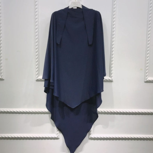 Eid Prayer Garment Long Khimar Islamic Women Hijab Sleeveless Tops Abaya Jilbab Ramadan Abayas Muslim Arab Clothing Niqab Hijabs