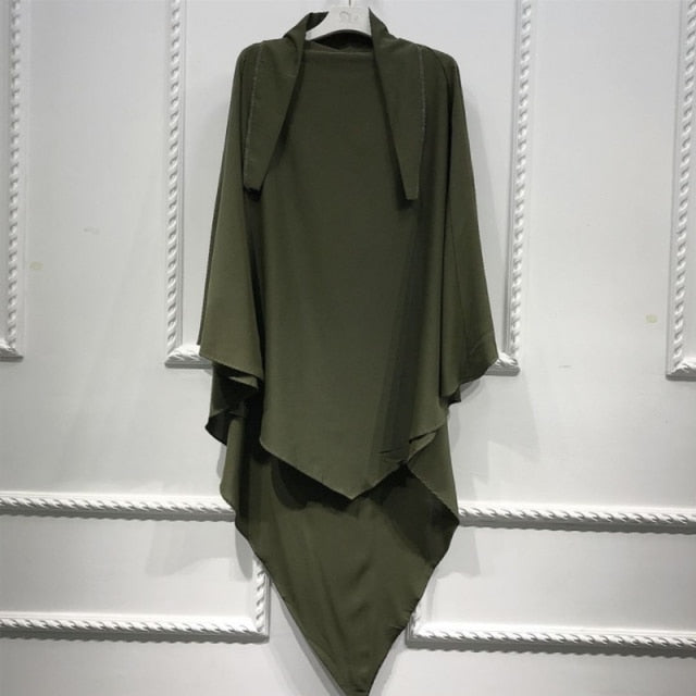 Eid Prayer Garment Long Khimar Islamic Women Hijab Sleeveless Tops Abaya Jilbab Ramadan Abayas Muslim Arab Clothing Niqab Hijabs