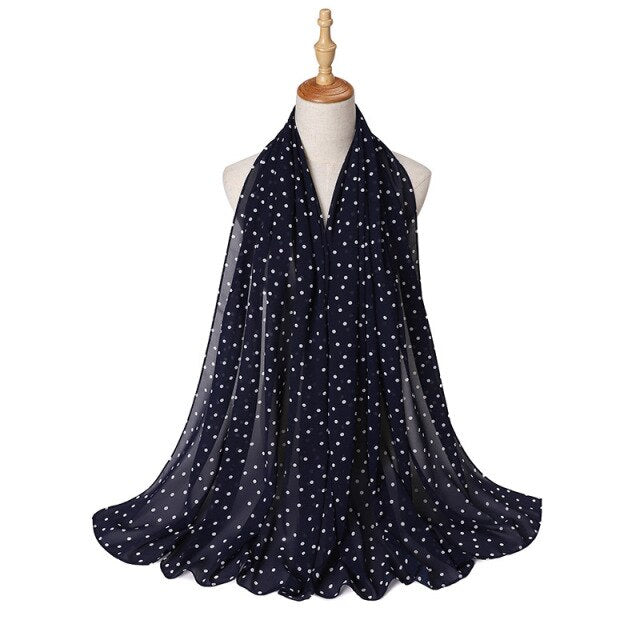 Muslim Women Bubble Chiffon Hijab Scarf Femme Musulman Foulard Printed Long Shawl Wraps Islamic Arab Headwear Turbanet Headscarf