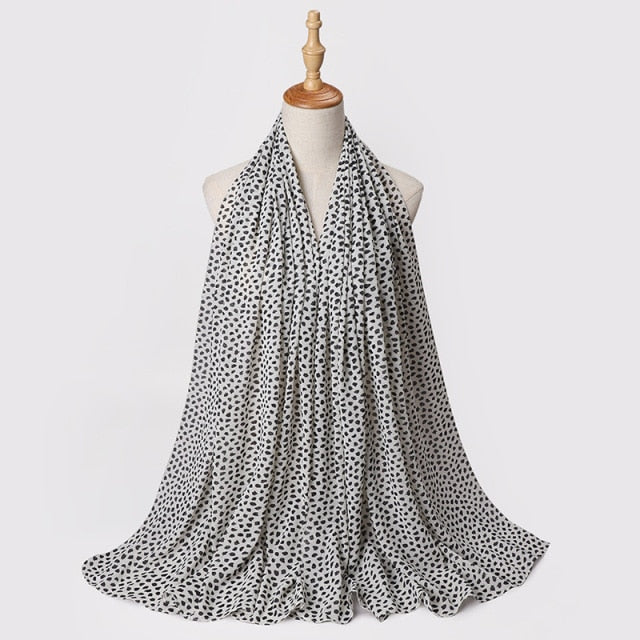 Muslim Women Bubble Chiffon Hijab Scarf Femme Musulman Foulard Printed Long Shawl Wraps Islamic Arab Headwear Turbanet Headscarf
