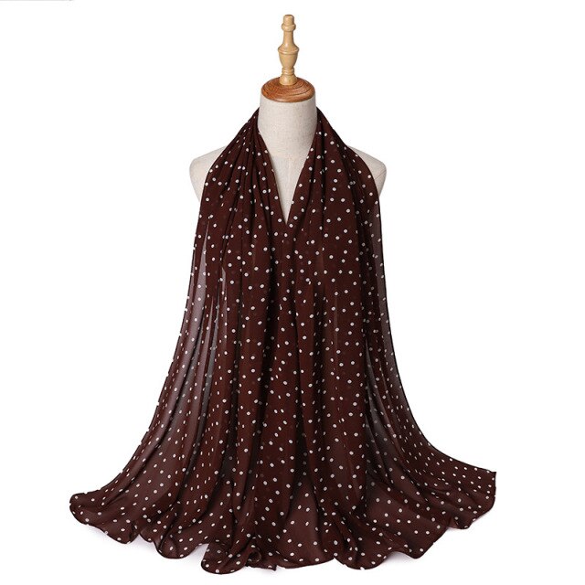Muslim Women Bubble Chiffon Hijab Scarf Femme Musulman Foulard Printed Long Shawl Wraps Islamic Arab Headwear Turbanet Headscarf
