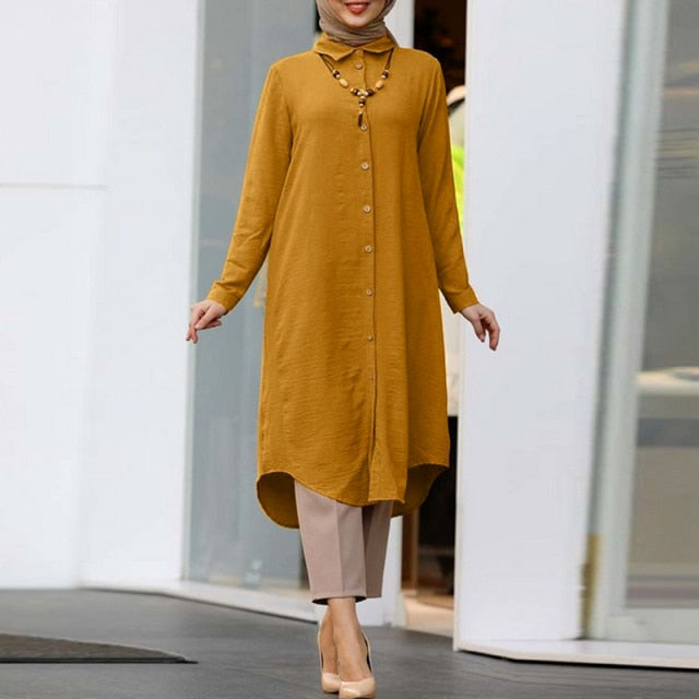 Ramadan Eid Muslim Women Dress Solid Long Tops Mubarak Abaya Dubai Turkey Arabic Jalabiya Prayer Hijab Dress Robe Kaftan Islam