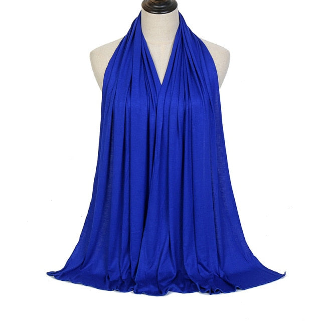 JTVOVO 2021 New Muslim Women Solid Color Jersey Hijab Breathable Mercerized Cotton Head Wrap Scarf Headscarf Turban Islamic Veil