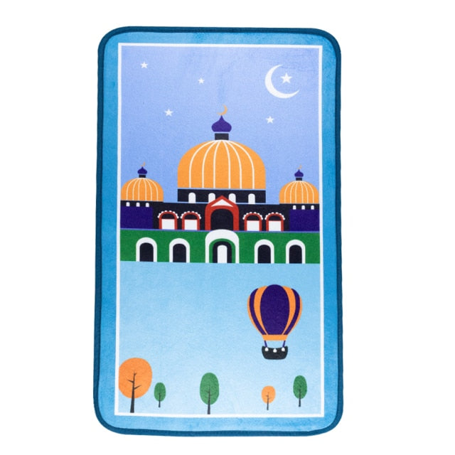 Muslim Kids Prayer Rug Islamic Thick Soft Prayer Mat Carpet tapis de priere Islam Praying Mat Rugs Mubarak Eid Gift