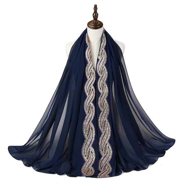 Glitter Bubble Chiffon Hijab Scarf Women Muslim Fashion Headscarf Wrap Islamic Long Shawl Pashmina Scarves Hijabs Soie De Medine